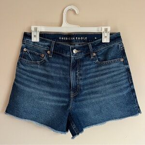 American Eagle Outfitters Relaxed Fit Strigid High Waist Dark Wash Jean Shorts 6